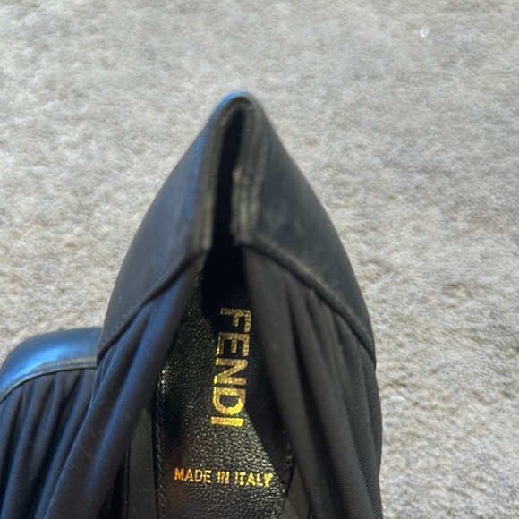 Fendi Women's Black Peep-Toe Shoes - Authentic - Picture 12 of 13